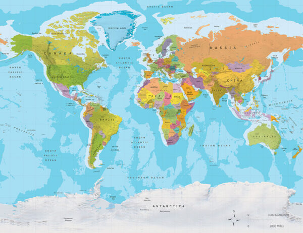 Carta da parati con la mappa del viaggiatore