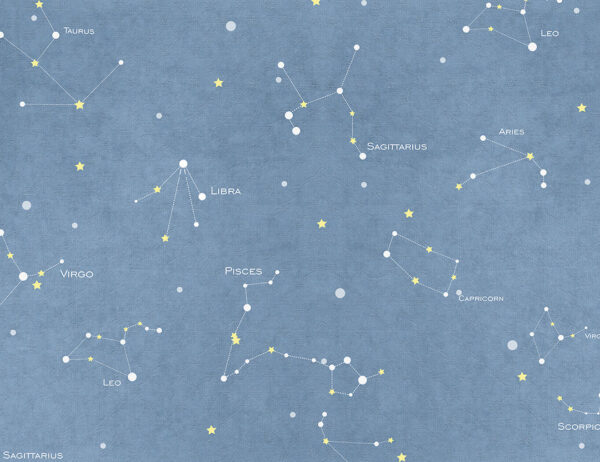 Carta da parati minimalista con mappa del cielo stellato blu