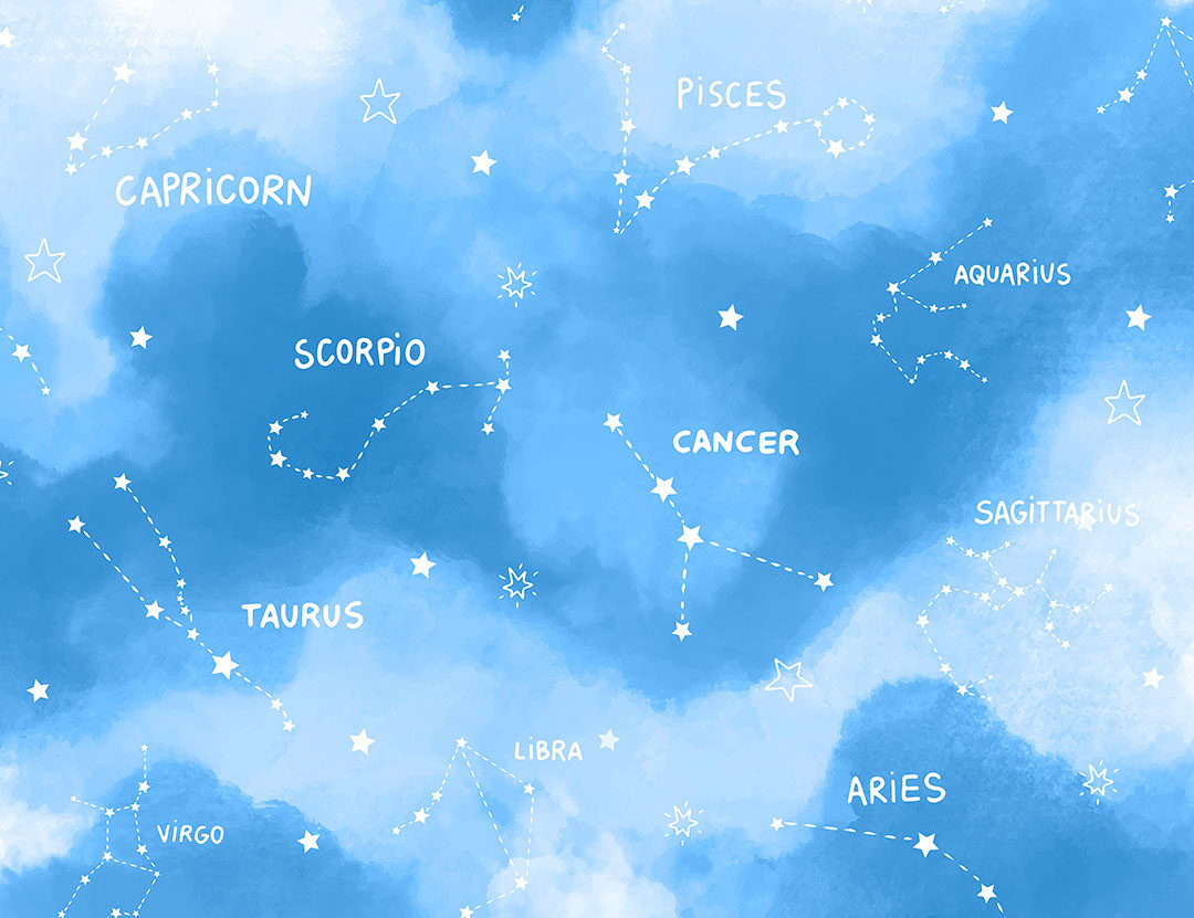 Carta da parati mappa blu del cielo stellato
