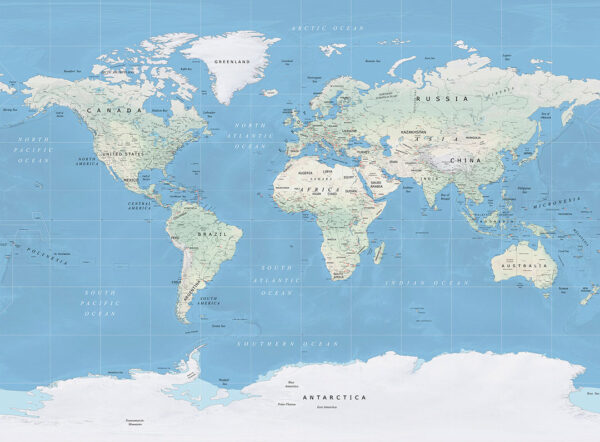 Mappa fisica del mondo carta da parati