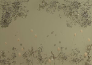Delicati fiori secchi sullo sfondo beige carta da parati 3D