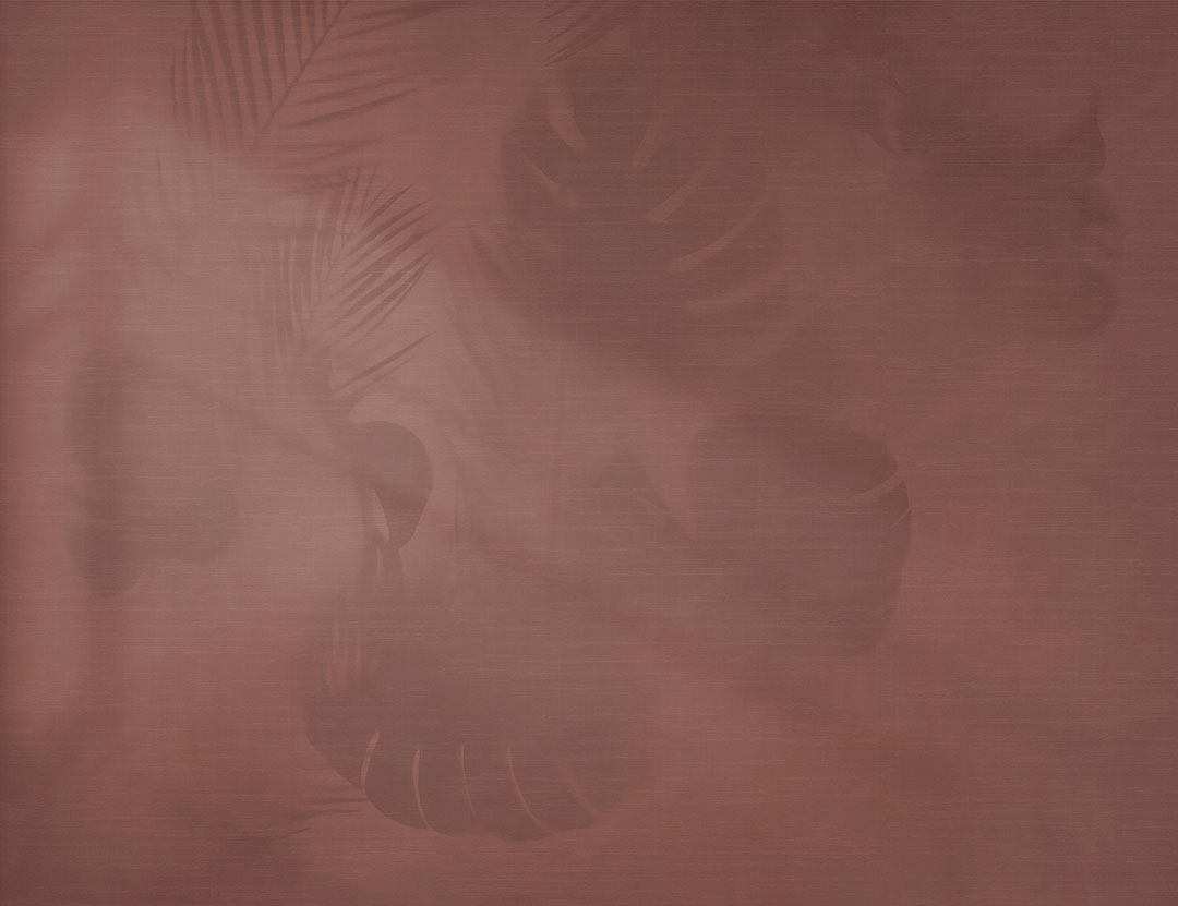 Ombra di foglie di monstera carta da parati in colore bordeaux