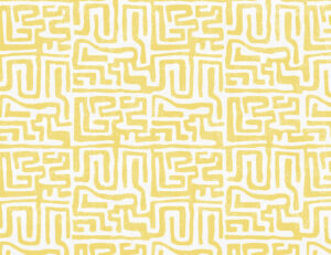 Carta da parati con motivo geometrico astratto labirinto giallo brillante