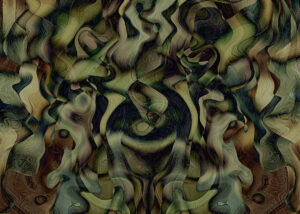 Carta da parati moderno con gradiente surrealista verde scuro
