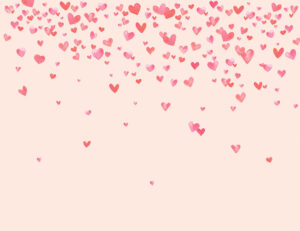 Grazioso carta da parati per bambini con cuori ad acquerello sfumati sullo sfondo rosa