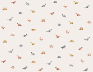 Carta da parati con motivo di dinosauri minimalisti e acquerello