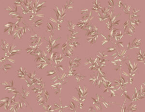Delicati rami di ulivo sullo sfondo rosa carta da parati