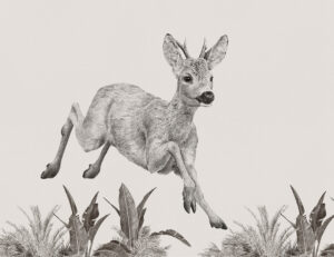 Grazioso carta da parati di un piccolo cervo ispirato a Bambi