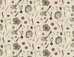 Ingredienti della zuppa nazionale ucraina borsch carta da parati sullo sfondo beige