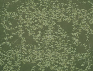 Carta da parati botanico in stile Chinoiserie su sfondo verde