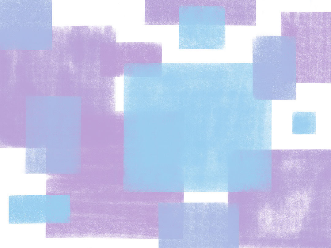 Carta da parati con forme geometriche blu e viola
