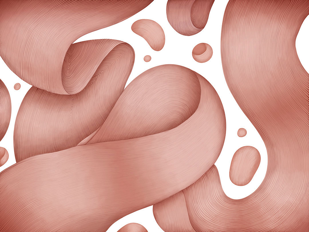 Carta da parati moderno grafico onde rosse 3D