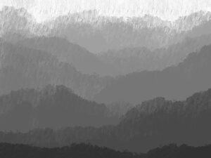 Carta da parati montagne sfumate grigie