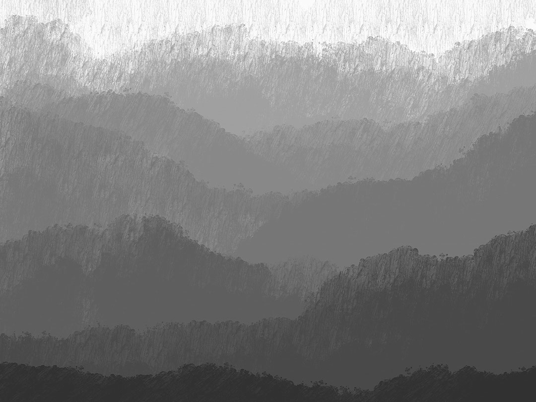 Carta da parati montagne sfumate grigie