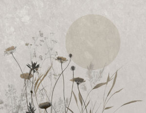 Carta da parati tenera di fiori di campo beige