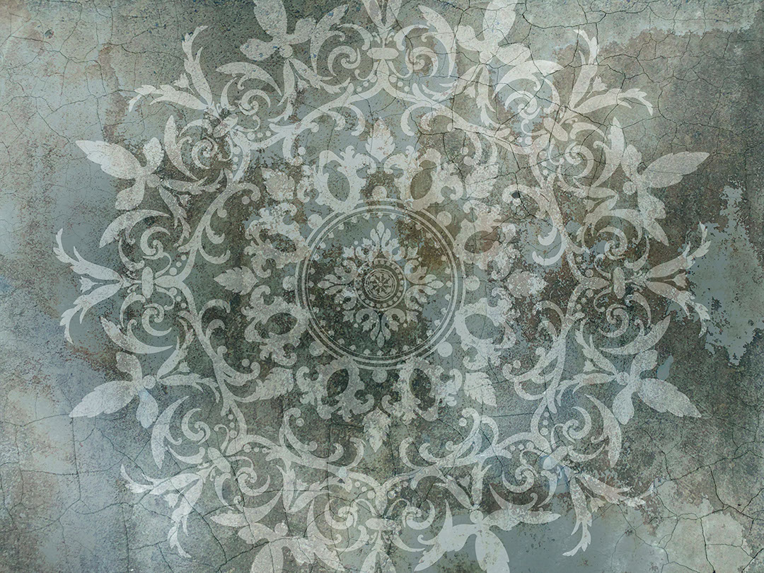 Carta da parati mandala verde testurizzato