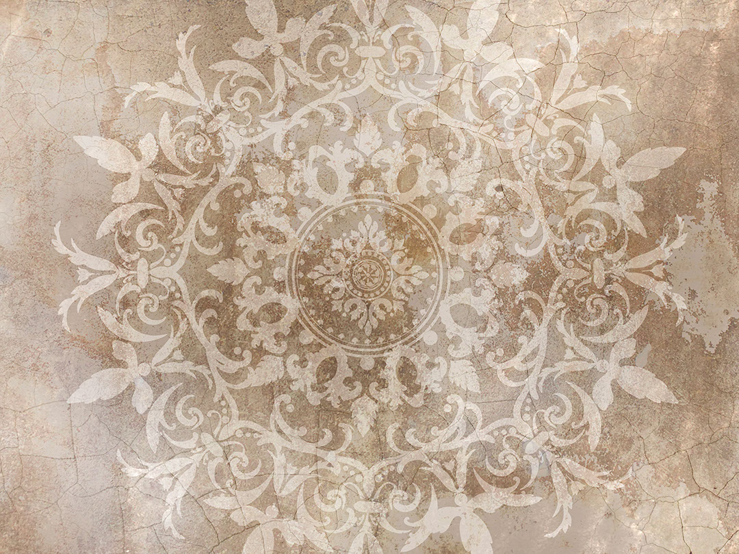 Carta da parati mandala arancione testurizzato